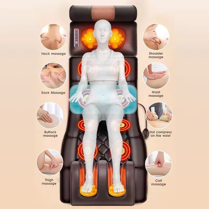 Premium Full Body Massage Mattress Electric Heating Vibration Pad 96 Nodes Graphene Heat Remote Control for Home Office Bed Sofa Daily Use Comfort