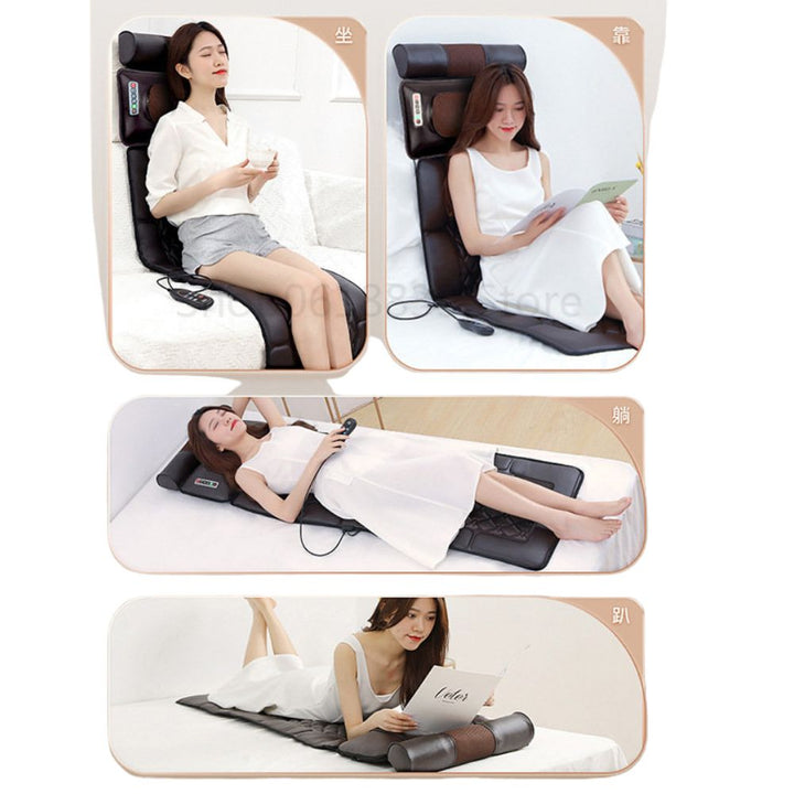 Premium Full Body Massage Mattress Electric Heating Vibration Pad 96 Nodes Graphene Heat Remote Control for Home Office Bed Sofa Daily Use Comfort