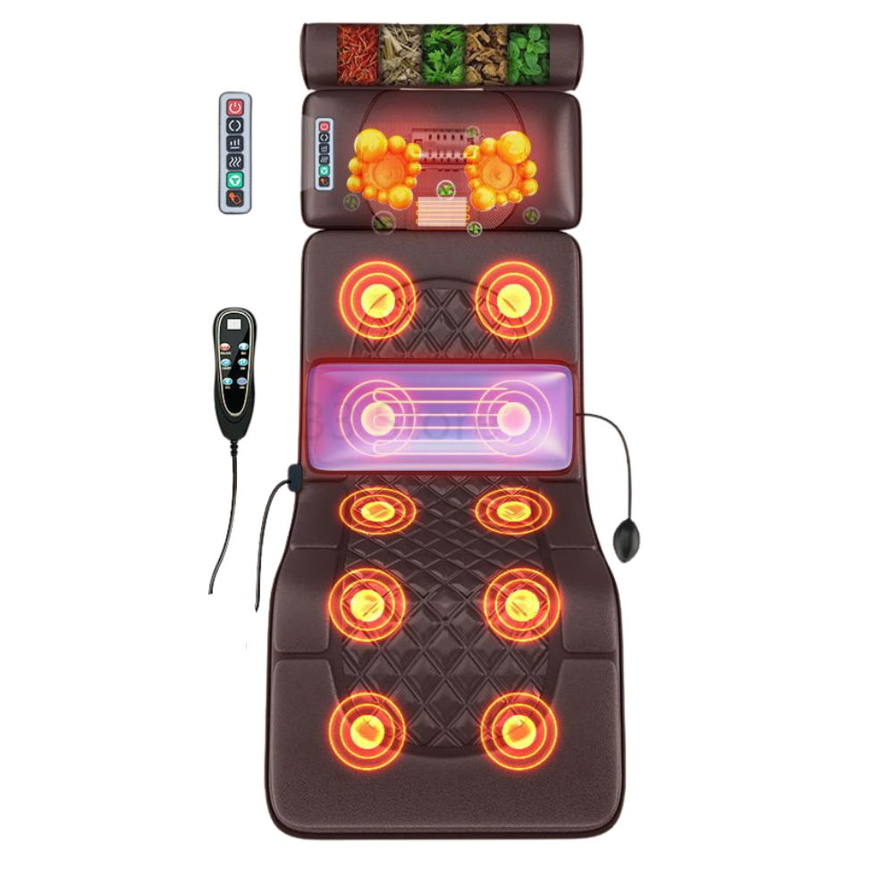 Premium Full Body Massage Mattress Electric Heating Vibration Pad 96 Nodes Graphene Heat Remote Control for Home Office Bed Sofa Daily Use Comfort