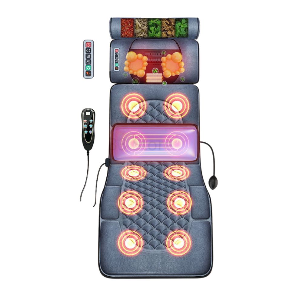 Premium Full Body Massage Mattress Electric Heating Vibration Pad 96 Nodes Graphene Heat Remote Control for Home Office Bed Sofa Daily Use Comfort