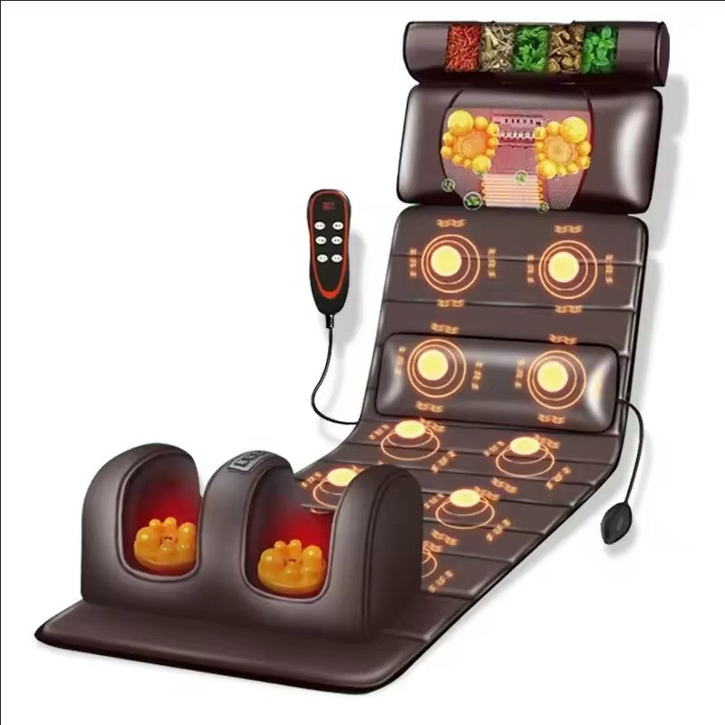 Premium Full Body Massage Mattress Electric Heating Vibration Pad 96 Nodes Graphene Heat Remote Control for Home Office Bed Sofa Daily Use Comfort
