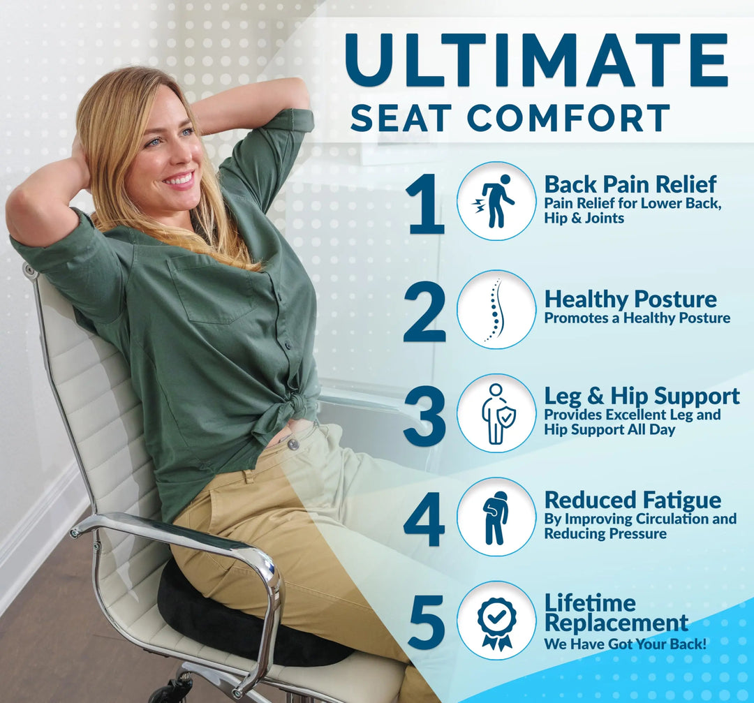 Premium Gel Memory Foam Seat Cushion Ergonomic Chair Pad Non Slip Support Cushion Breathable Washable for Office Car Home Long Sitting Daily Use Comfort