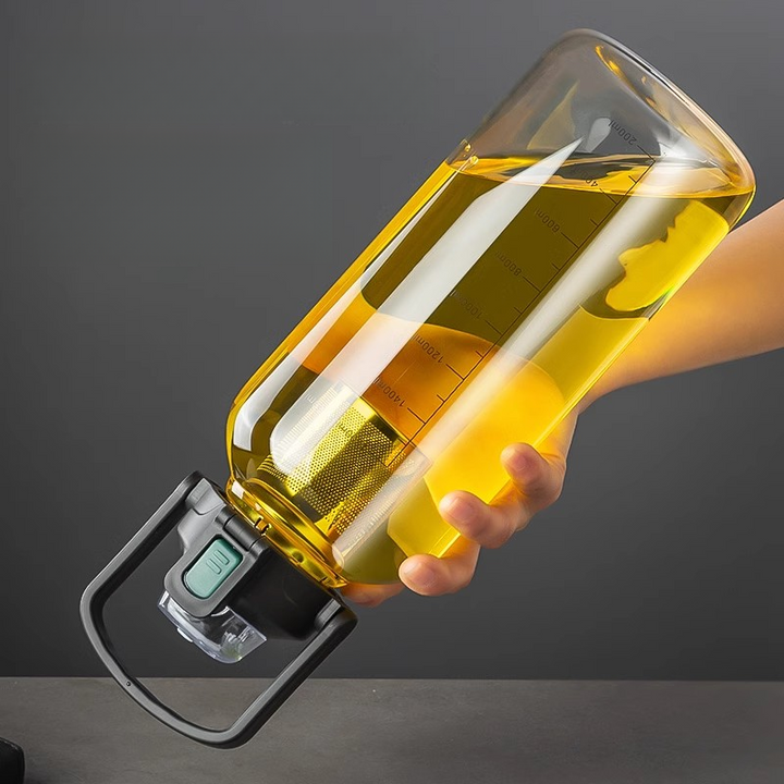 Premium Glass Tea Cup Large Capacity 800ml 1000ml 1500ml 2000ml Heat Resistant Bottle with Lid Straw Leak Proof Portable for Travel Sports Daily Use