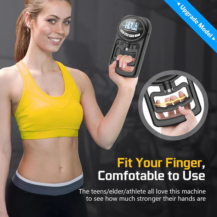 Premium Grip Strength Tester Digital Hand Dynamometer 120kg 265lbs LCD USB Rechargeable Adjustable Handle Power Meter for Sports Training Home Gym Daily Use