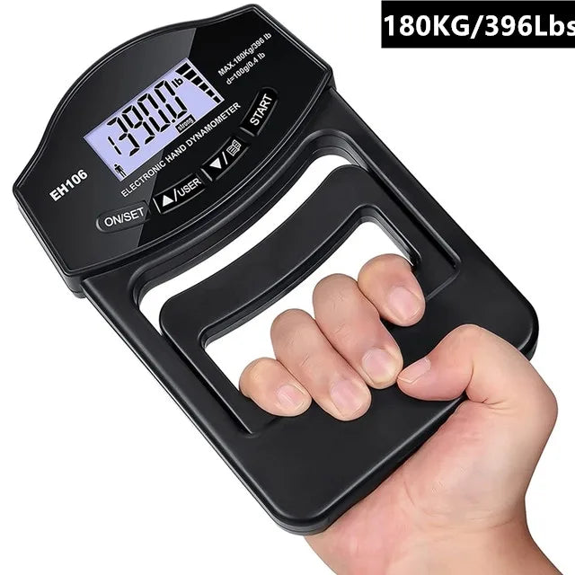 Premium Grip Strength Tester Digital Hand Dynamometer 120kg 265lbs LCD USB Rechargeable Adjustable Handle Power Meter for Sports Training Home Gym Daily Use
