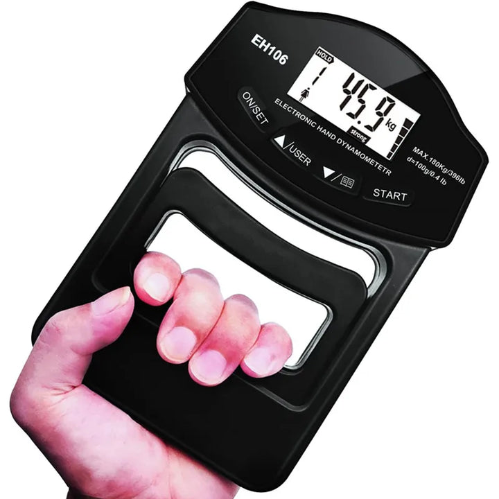 Premium Grip Strength Tester Digital Hand Dynamometer 120kg 265lbs LCD USB Rechargeable Adjustable Handle Power Meter for Sports Training Home Gym Daily Use