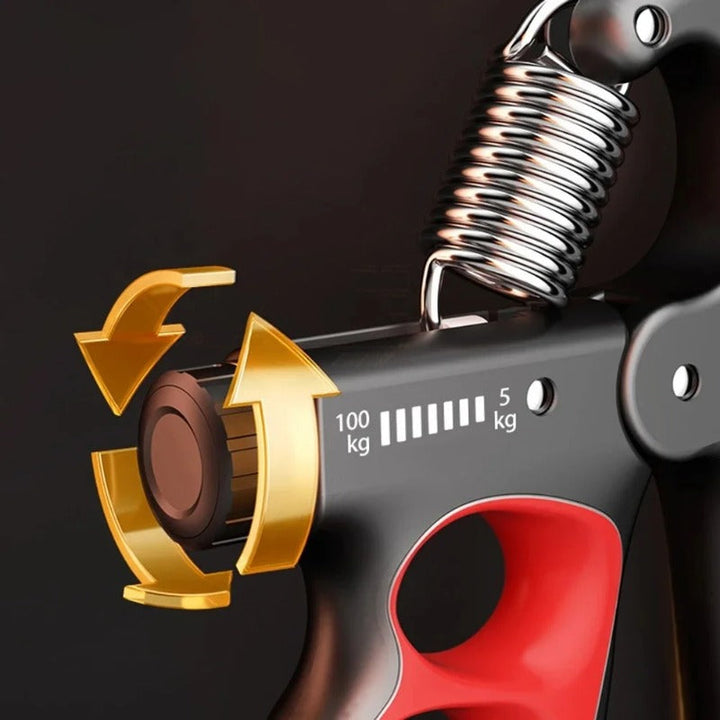 Premium Hand Grip Strengthener Adjustable 5 to 100kg with Counter Steel Spring Gripper Non Slip Handle Wrist Forearm Trainer Portable for Gym Home Daily Use