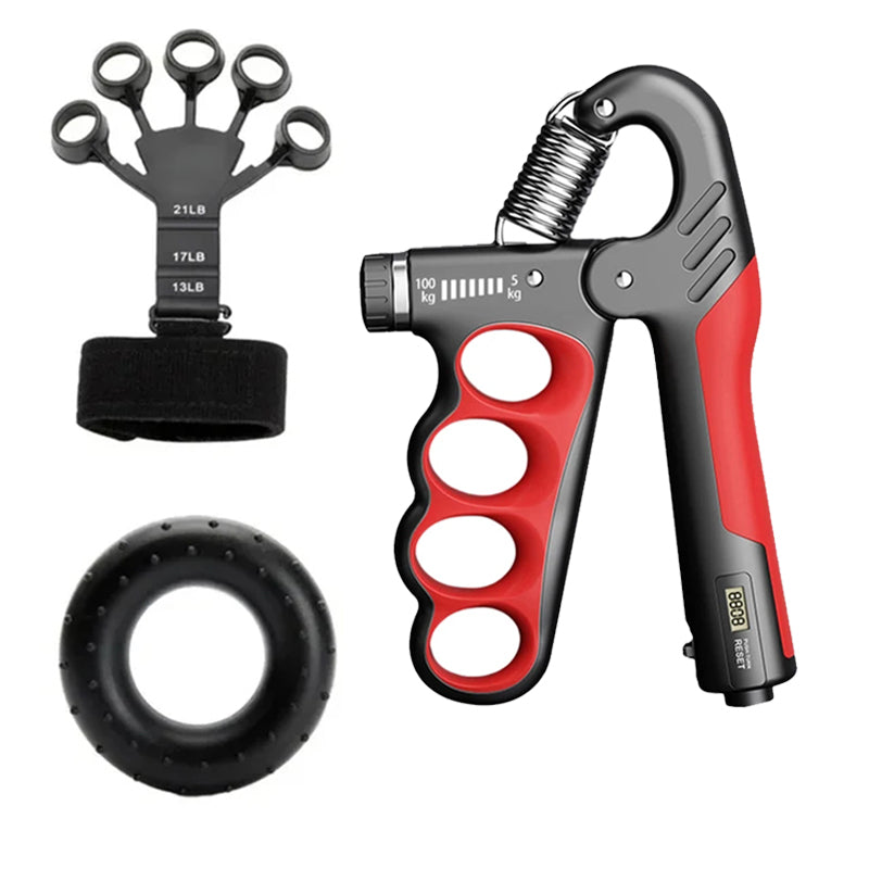 Premium Hand Grip Strengthener Adjustable 5 to 100kg with Counter Steel Spring Gripper Non Slip Handle Wrist Forearm Trainer Portable for Gym Home Daily Use