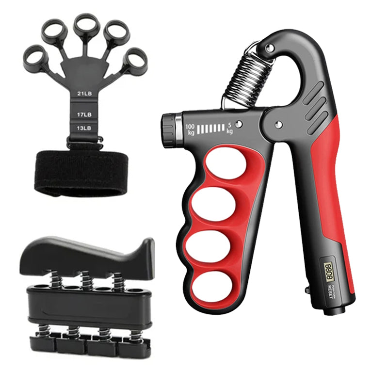 Premium Hand Grip Strengthener Adjustable 5 to 100kg with Counter Steel Spring Gripper Non Slip Handle Wrist Forearm Trainer Portable for Gym Home Daily Use