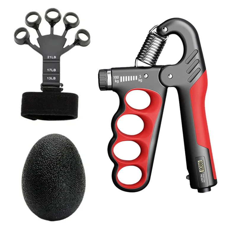 Premium Hand Grip Strengthener Adjustable 5 to 100kg with Counter Steel Spring Gripper Non Slip Handle Wrist Forearm Trainer Portable for Gym Home Daily Use