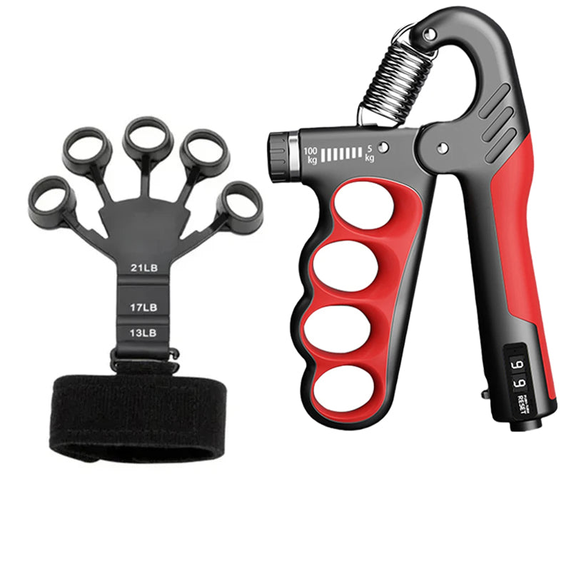 Premium Hand Grip Strengthener Adjustable 5 to 100kg with Counter Steel Spring Gripper Non Slip Handle Wrist Forearm Trainer Portable for Gym Home Daily Use