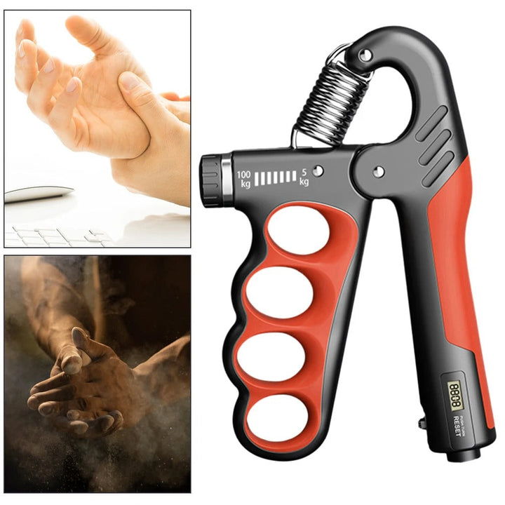 Premium Hand Grip Strengthener Adjustable 5 to 100kg with Counter Steel Spring Gripper Non Slip Handle Wrist Forearm Trainer Portable for Gym Home Daily Use
