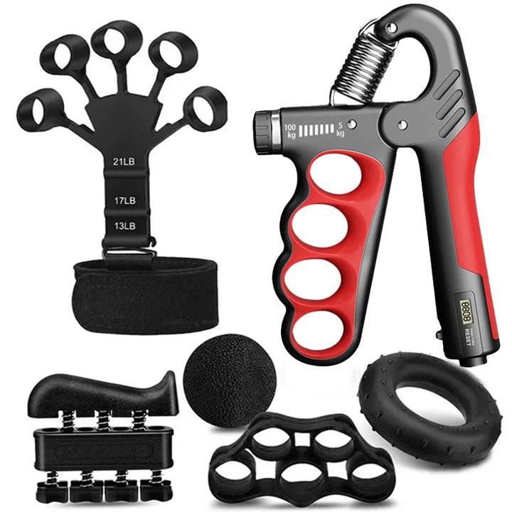 Premium Hand Grip Strengthener Adjustable 5 to 100kg with Counter Steel Spring Gripper Non Slip Handle Wrist Forearm Trainer Portable for Gym Home Daily Use