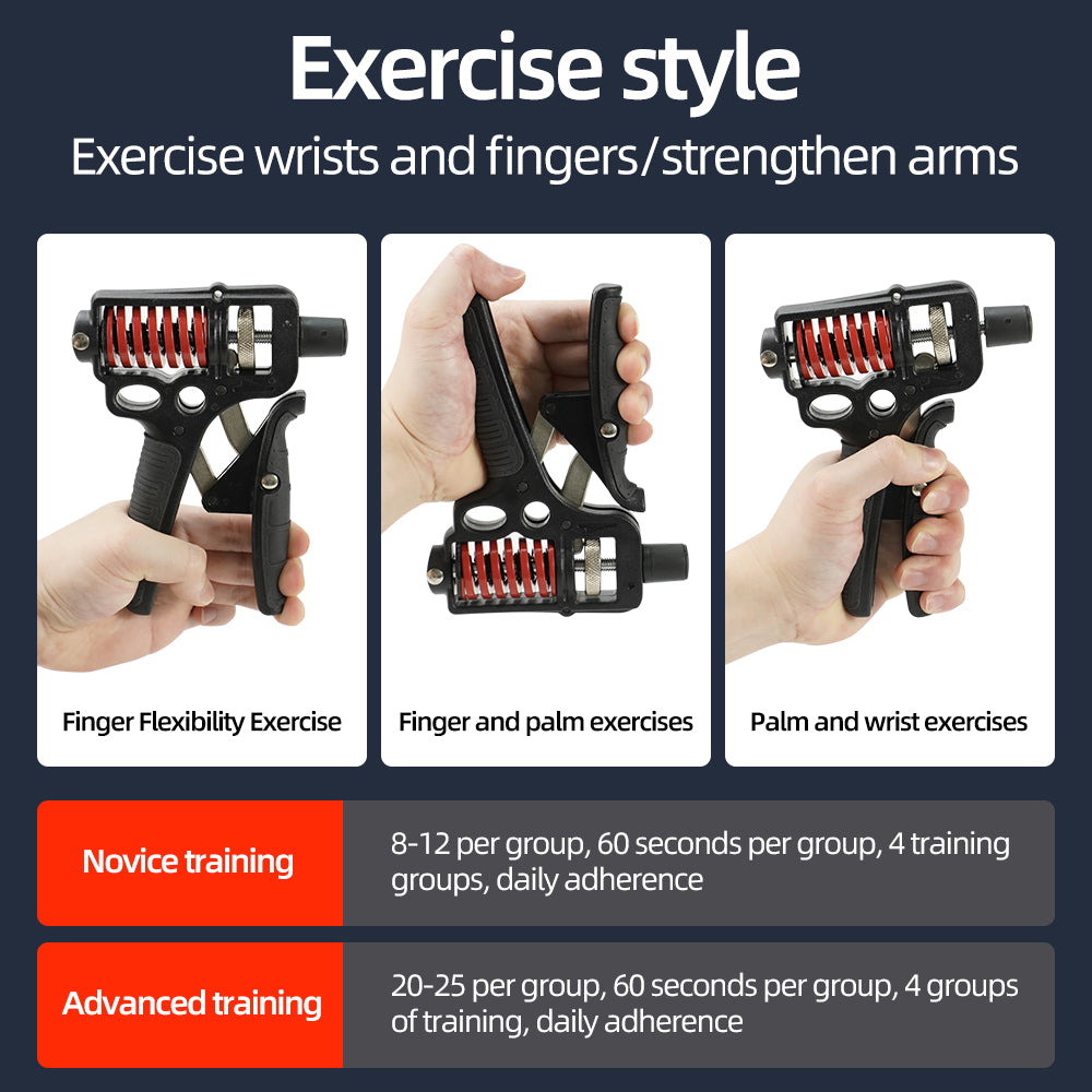 Premium Hand Grip Strengthener Adjustable 5 to 165kg Steel Spring Gripper Wrist Trainer Forearm Hand Exerciser Portable for Gym Home Travel Daily Use