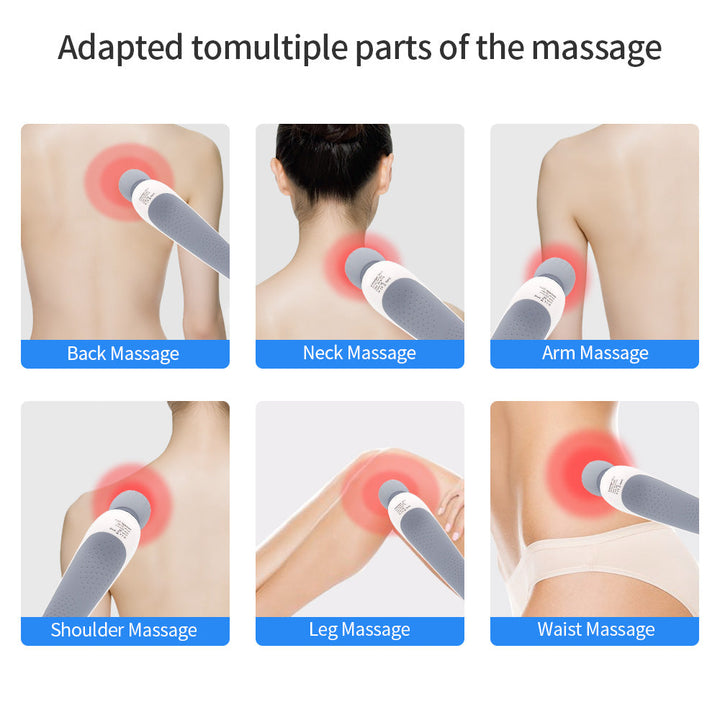 Premium Handheld Electric Massager Vibration Wand USB Rechargeable 5 Modes Cordless Muscle Massager for Neck Back Shoulders Home Gym Travel Daily Use