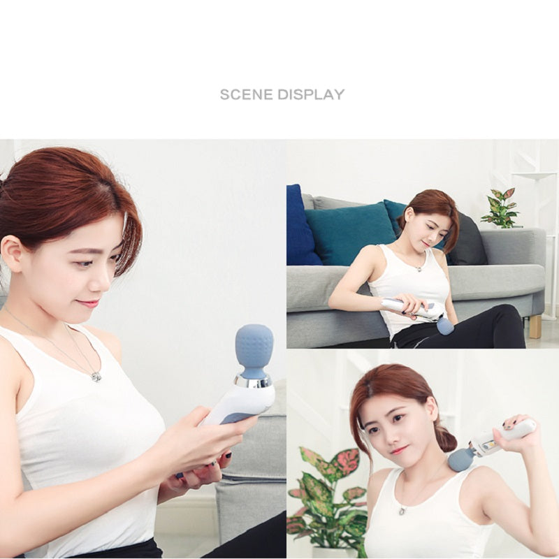 Premium Handheld Electric Massager Vibration Wand USB Rechargeable 5 Modes Cordless Muscle Massager for Neck Back Shoulders Home Gym Travel Daily Use
