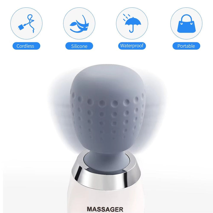 Premium Handheld Electric Massager Vibration Wand USB Rechargeable 5 Modes Cordless Muscle Massager for Neck Back Shoulders Home Gym Travel Daily Use