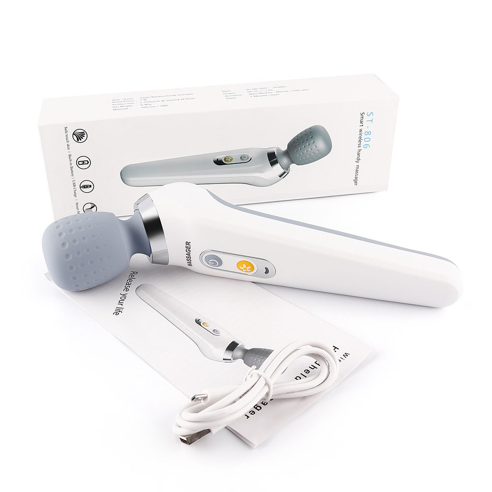 Premium Handheld Electric Massager Vibration Wand USB Rechargeable 5 Modes Cordless Muscle Massager for Neck Back Shoulders Home Gym Travel Daily Use