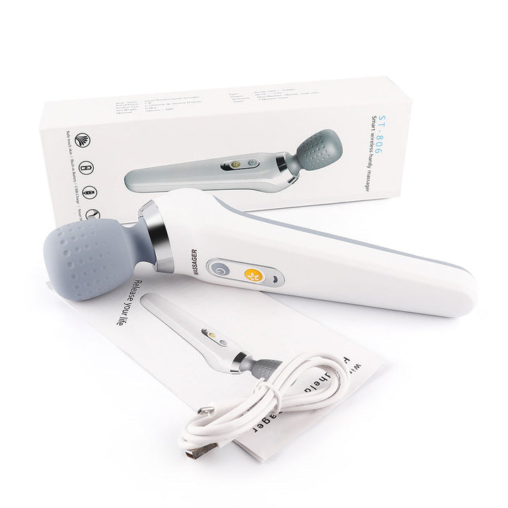 Premium Handheld Electric Massager Vibration Wand USB Rechargeable 5 Modes Cordless Muscle Massager for Neck Back Shoulders Home Gym Travel Daily Use