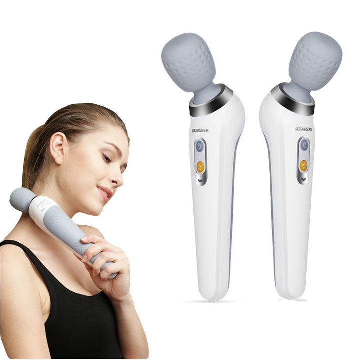 Premium Handheld Electric Massager Vibration Wand USB Rechargeable 5 Modes Cordless Muscle Massager for Neck Back Shoulders Home Gym Travel Daily Use