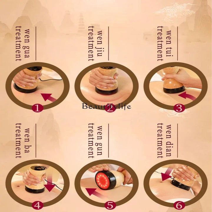 Premium Heated Gua Sha Massager Bian Stone Electric Massage Tool Adjustable Heat 45 to 75C Portable Body Massager for Back Waist Home Spa Daily Use