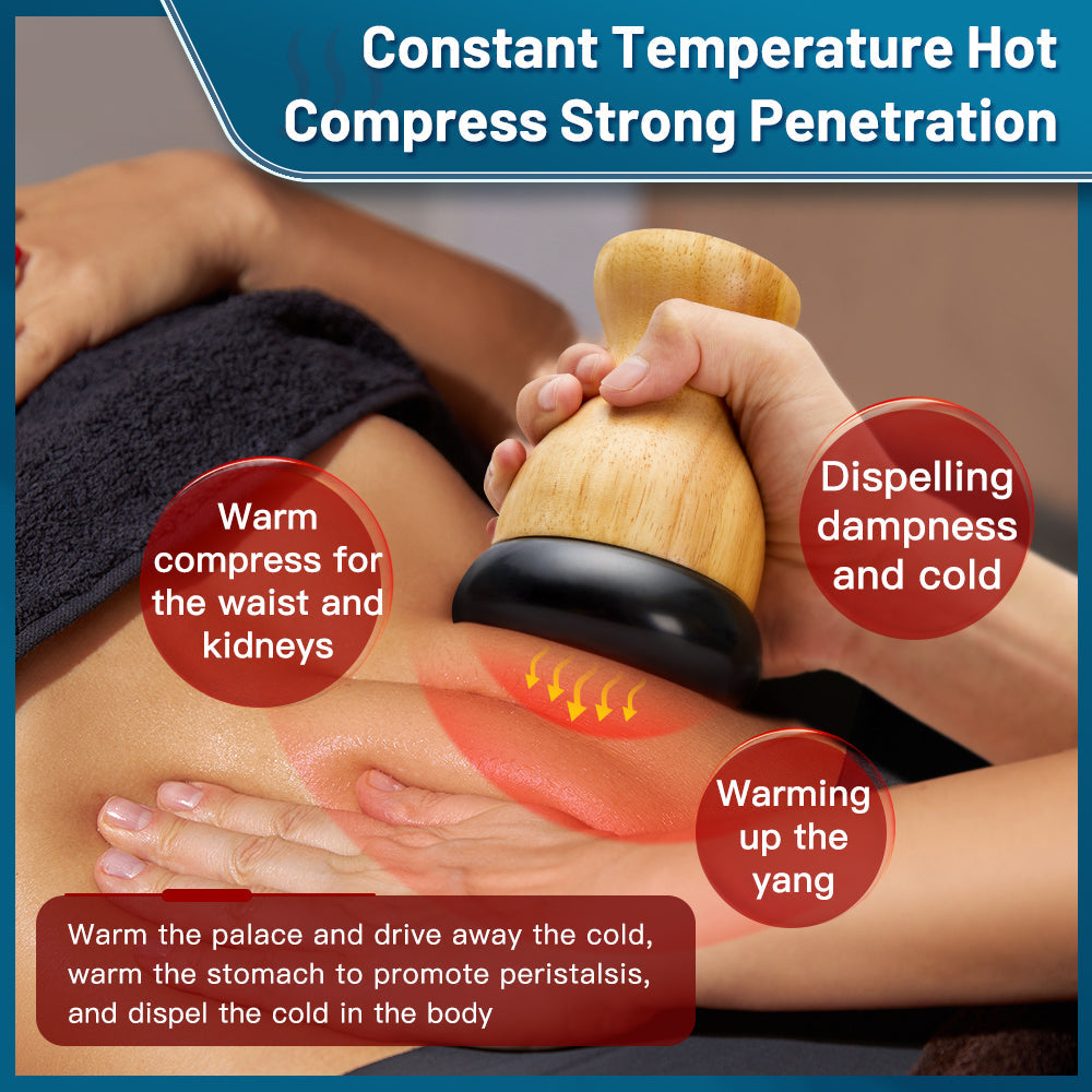 Premium Heated Gua Sha Massager Bian Stone Electric Massage Tool Adjustable Heat 45 to 75C Portable Body Massager for Back Waist Home Spa Daily Use
