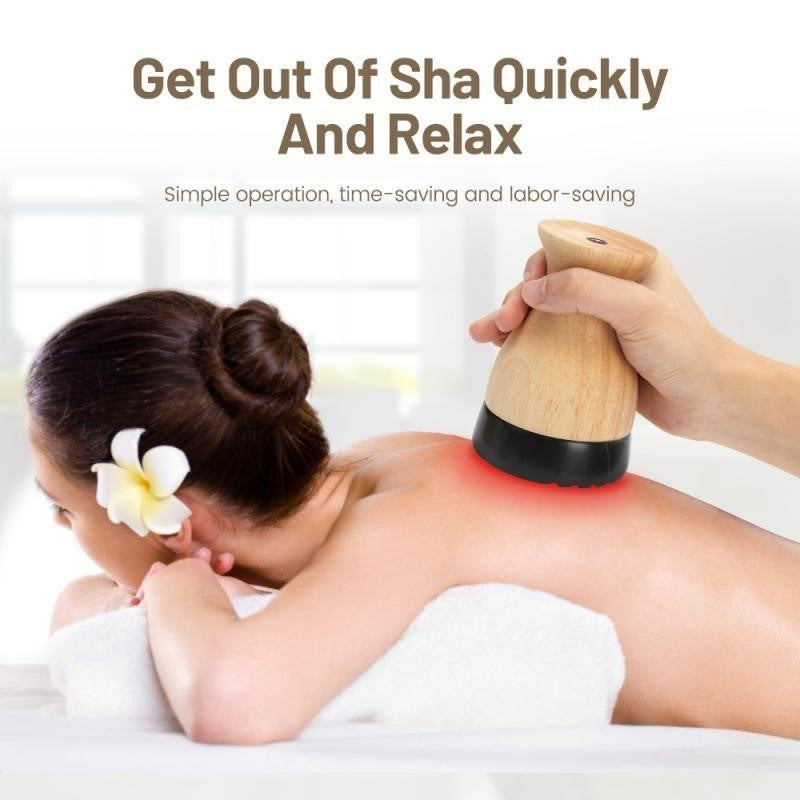 Premium Heated Gua Sha Massager Bian Stone Electric Massage Tool Adjustable Heat 45 to 75C Portable Body Massager for Back Waist Home Spa Daily Use