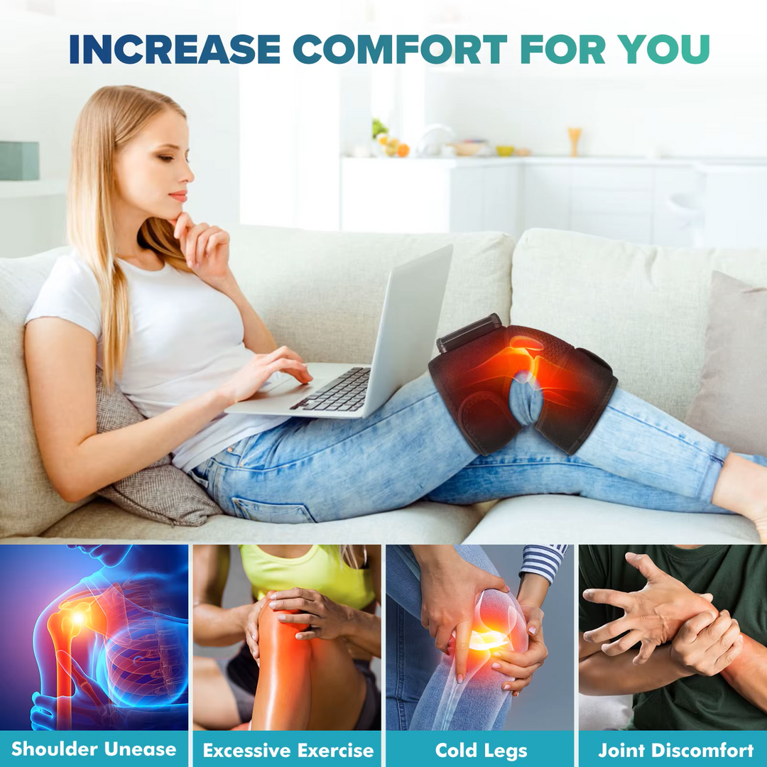 Premium Heated Shoulder Pad Vibration Massager Adjustable Heat Levels 5000mAh USB Rechargeable Shoulder Wrap for Home Gym Work Daily Use Comfort Fit
