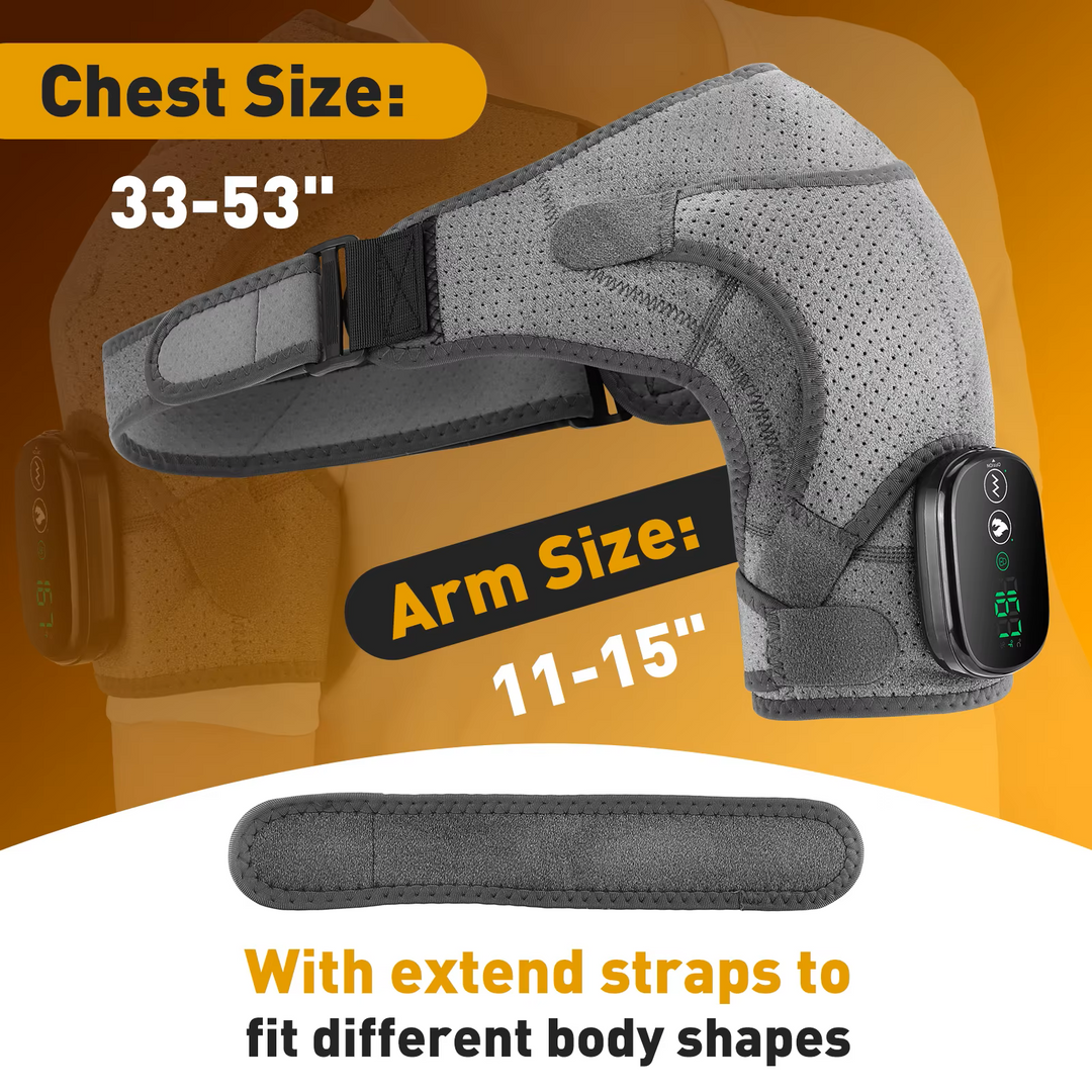 Premium Heated Shoulder Pad Vibration Massager Adjustable Heat Levels 5000mAh USB Rechargeable Shoulder Wrap for Home Gym Work Daily Use Comfort Fit