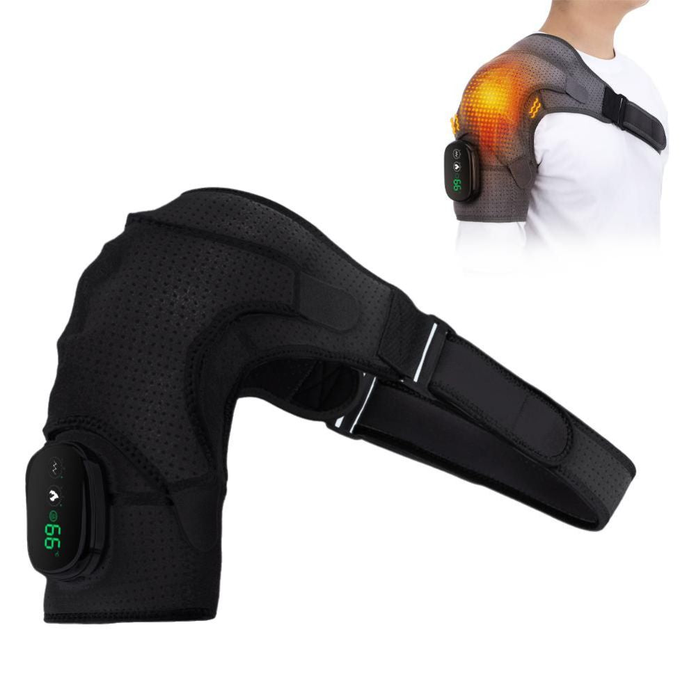 Premium Heated Shoulder Pad Vibration Massager Adjustable Heat Levels 5000mAh USB Rechargeable Shoulder Wrap for Home Gym Work Daily Use Comfort Fit