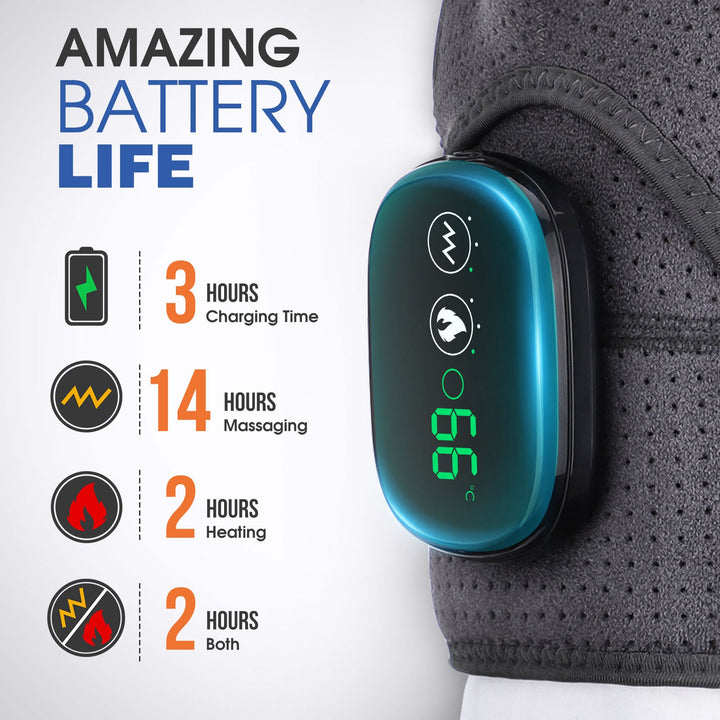 Premium Heated Shoulder Pad Vibration Massager Adjustable Heat Levels 5000mAh USB Rechargeable Shoulder Wrap for Home Gym Work Daily Use Comfort Fit