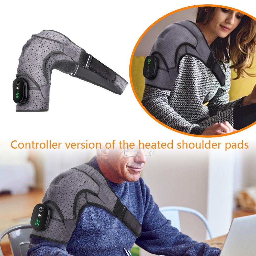 Premium Heated Shoulder Pad Vibration Massager Adjustable Heat Levels 5000mAh USB Rechargeable Shoulder Wrap for Home Gym Work Daily Use Comfort Fit