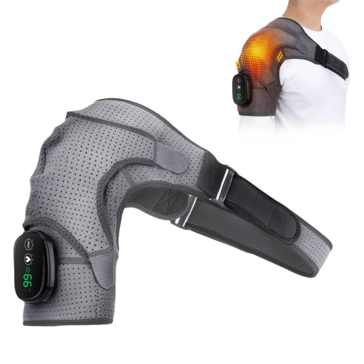 Premium Heated Shoulder Pad Vibration Massager Adjustable Heat Levels 5000mAh USB Rechargeable Shoulder Wrap for Home Gym Work Daily Use Comfort Fit