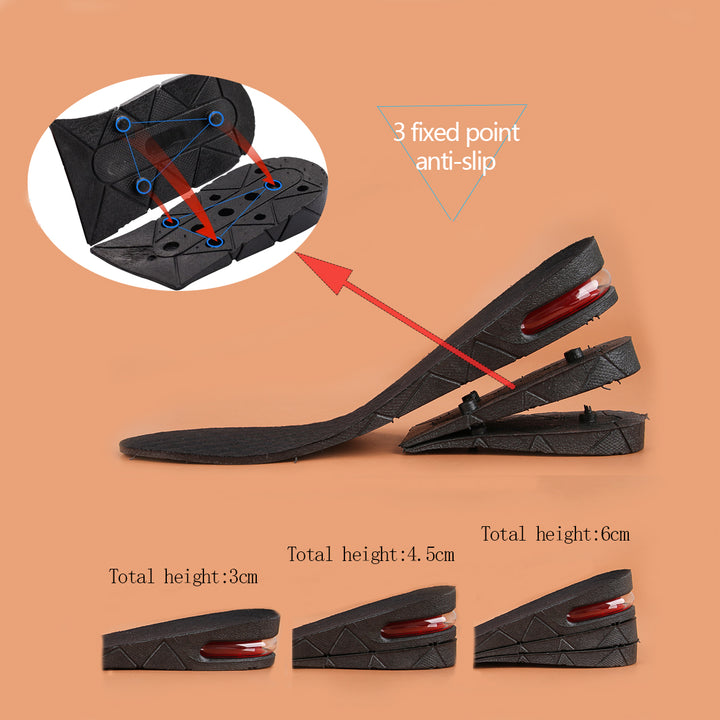 Premium Height Increase Insoles Adjustable 3 to 9cm Elevator Inserts Air Cushion EVA Shoe Lifts Unisex Insoles for Men Women Daily Use Comfort Fit