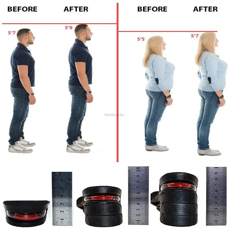 Premium Height Increase Insoles Adjustable 3 to 9cm Elevator Inserts Air Cushion EVA Shoe Lifts Unisex Insoles for Men Women Daily Use Comfort Fit