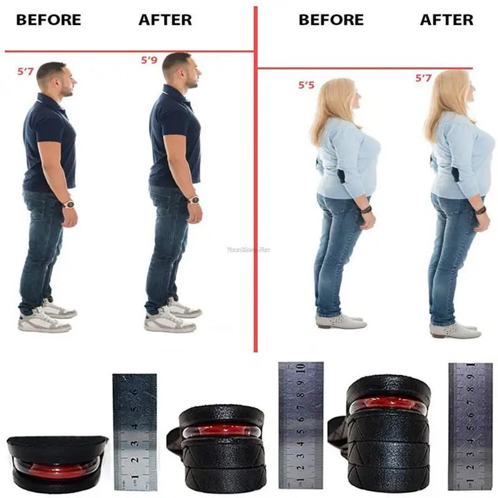 Premium Height Increase Insoles Adjustable 3 to 9cm Elevator Inserts Air Cushion EVA Shoe Lifts Unisex Insoles for Men Women Daily Use Comfort Fit