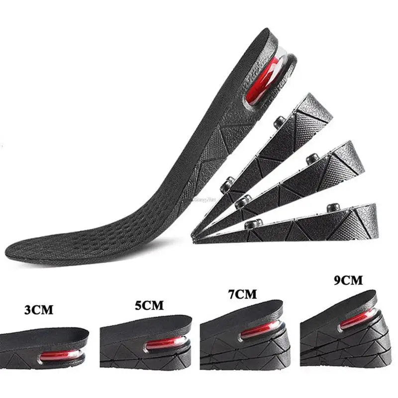 Premium Height Increase Insoles Adjustable 3 to 9cm Elevator Inserts Air Cushion EVA Shoe Lifts Unisex Insoles for Men Women Daily Use Comfort Fit