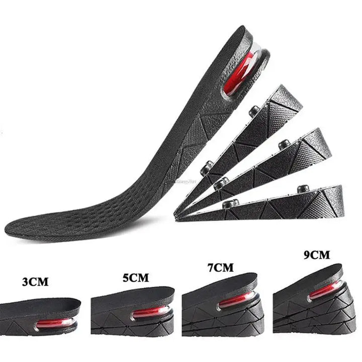 Premium Height Increase Insoles Adjustable 3 to 9cm Elevator Inserts Air Cushion EVA Shoe Lifts Unisex Insoles for Men Women Daily Use Comfort Fit