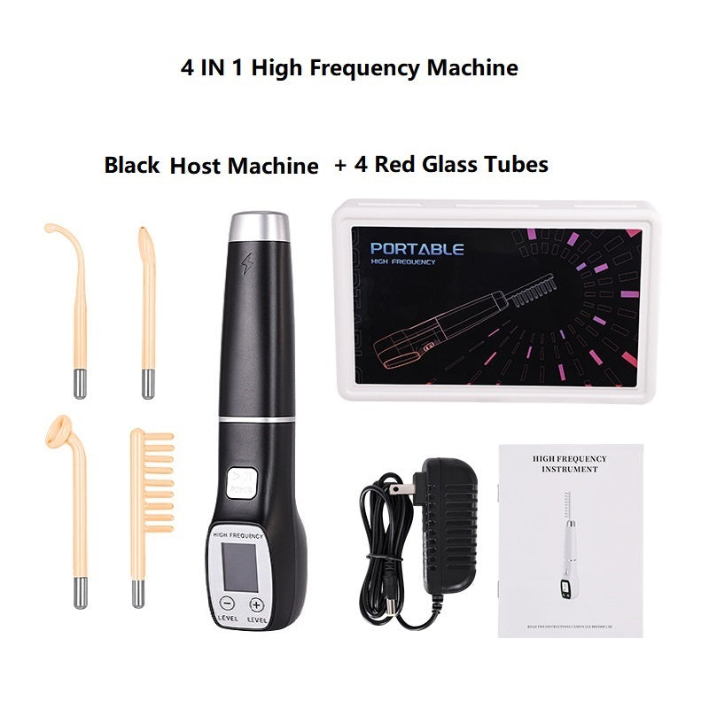 Premium High Frequency Facial Device Electro Therapy Wand Digital Display Glass Electrodes Portable Skin Care Device for Face Neck Scalp Daily Use