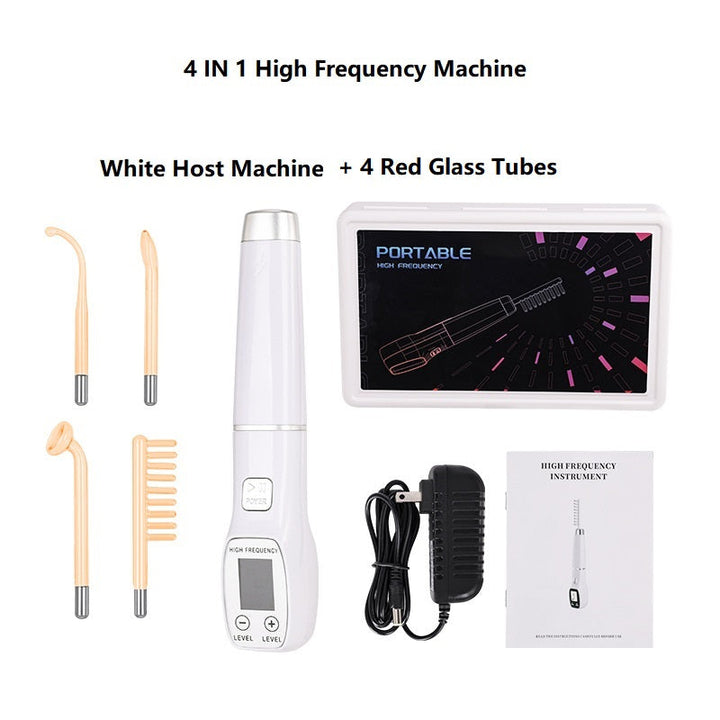 Premium High Frequency Facial Device Electro Therapy Wand Digital Display Glass Electrodes Portable Skin Care Device for Face Neck Scalp Daily Use