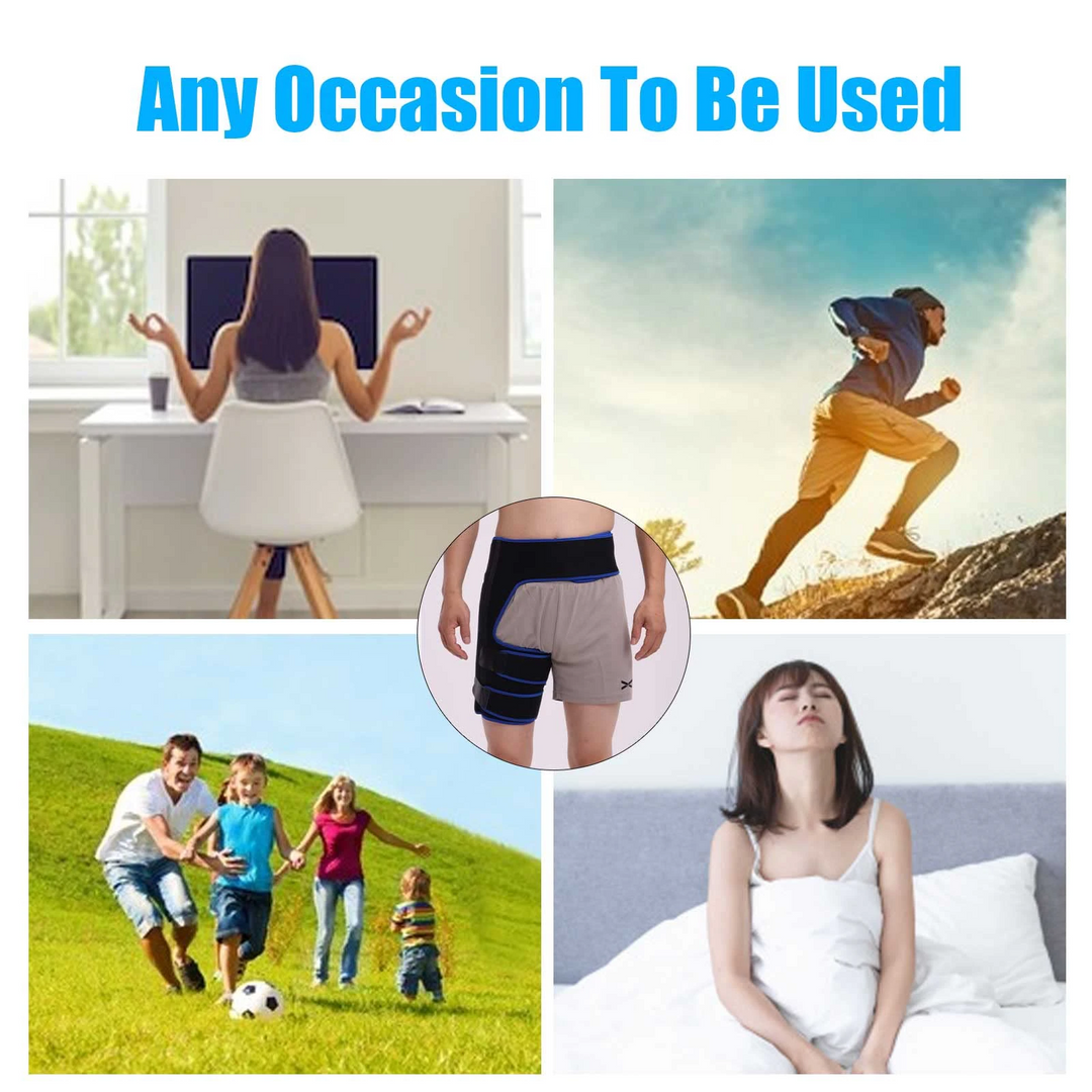 Premium Hip Support Brace Adjustable Hip Stabilizer Breathable Liner Leg Support Strap for Sports Work Daily Use Left Right Adjustable Fit