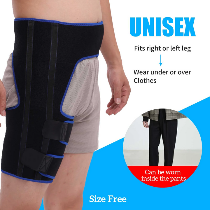 Premium Hip Support Brace Adjustable Hip Stabilizer Breathable Liner Leg Support Strap for Sports Work Daily Use Left Right Adjustable Fit