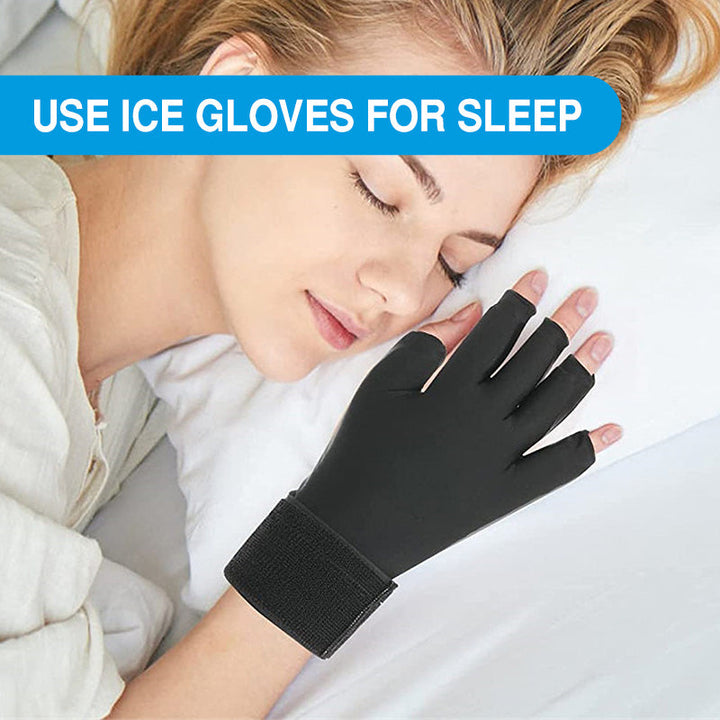 Premium Hot Cold Therapy Gloves Gel Compression Gloves Adjustable Wrist Strap Open Finger Design Reusable Ice Heat Pack for Hands Daily Use Comfort Fit