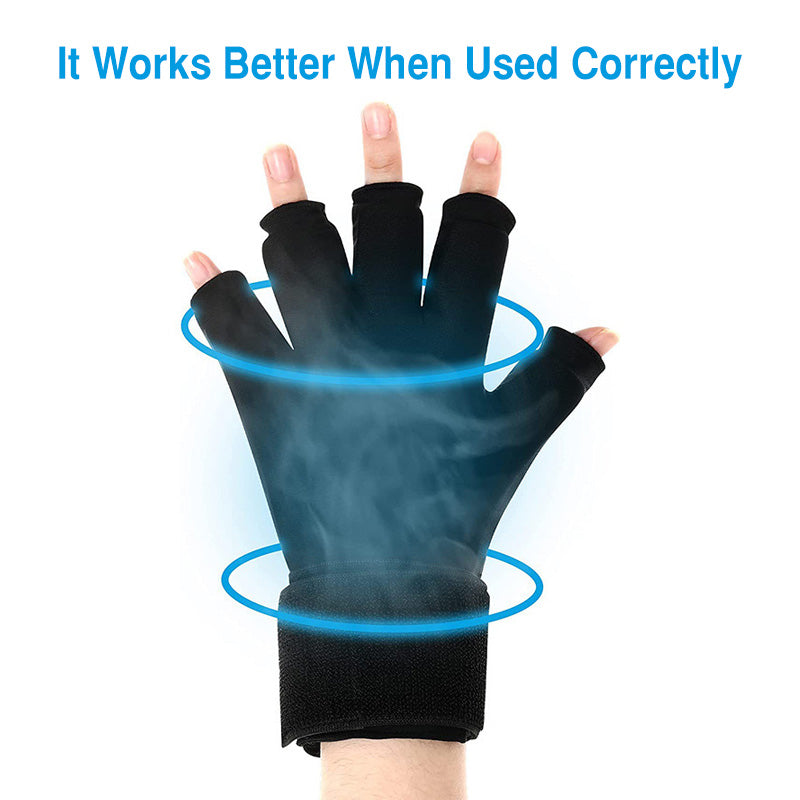 Premium Hot Cold Therapy Gloves Gel Compression Gloves Adjustable Wrist Strap Open Finger Design Reusable Ice Heat Pack for Hands Daily Use Comfort Fit