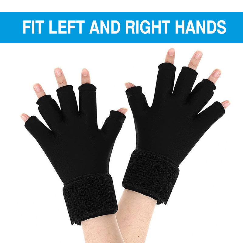 Premium Hot Cold Therapy Gloves Gel Compression Gloves Adjustable Wrist Strap Open Finger Design Reusable Ice Heat Pack for Hands Daily Use Comfort Fit