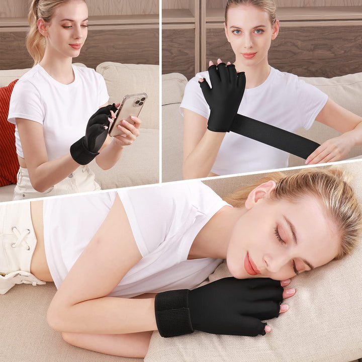 Premium Hot Cold Therapy Gloves Gel Compression Gloves Adjustable Wrist Strap Open Finger Design Reusable Ice Heat Pack for Hands Daily Use Comfort Fit