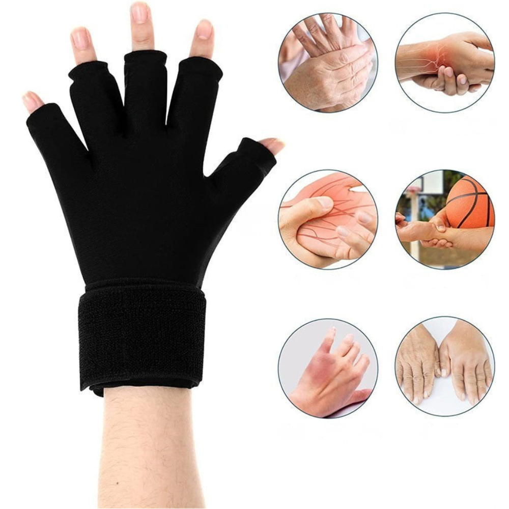 Premium Hot Cold Therapy Gloves Gel Compression Gloves Adjustable Wrist Strap Open Finger Design Reusable Ice Heat Pack for Hands Daily Use Comfort Fit