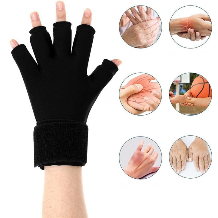 Premium Hot Cold Therapy Gloves Gel Compression Gloves Adjustable Wrist Strap Open Finger Design Reusable Ice Heat Pack for Hands Daily Use Comfort Fit