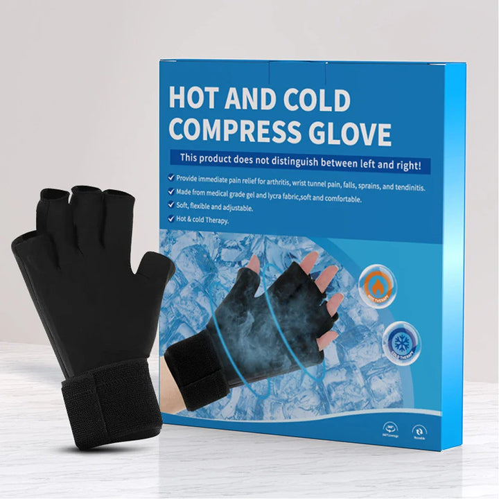 Premium Hot Cold Therapy Gloves Gel Compression Gloves Adjustable Wrist Strap Open Finger Design Reusable Ice Heat Pack for Hands Daily Use Comfort Fit