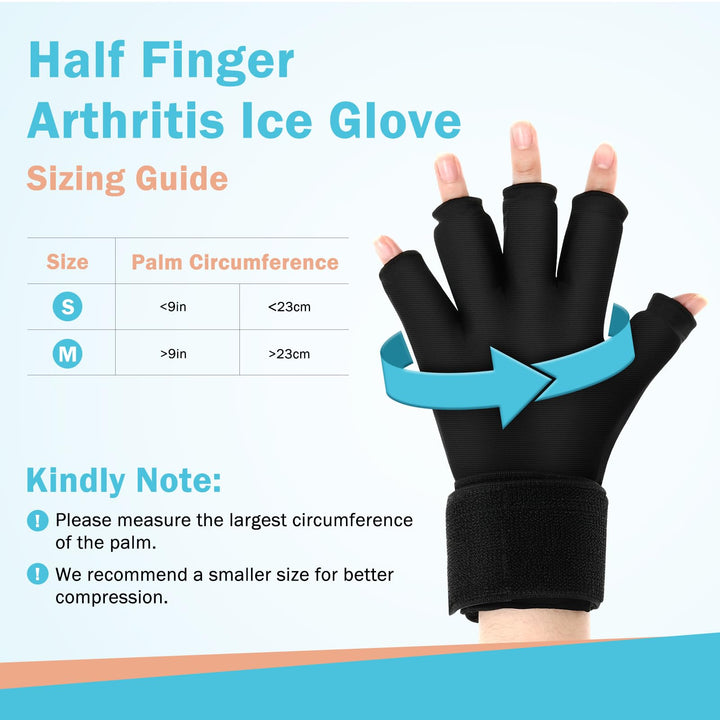 Premium Hot Cold Therapy Gloves Gel Compression Gloves Adjustable Wrist Strap Open Finger Design Reusable Ice Heat Pack for Hands Daily Use Comfort Fit